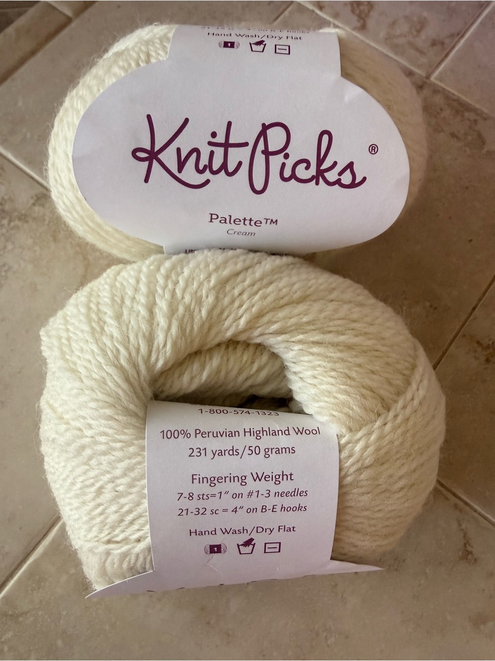 Knit Picks Palette Fingering Weight Yarn - Cream